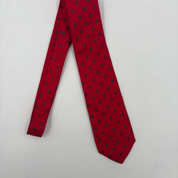 Paco Rabanne Red Silk Tie with Diamond Pattern - Picture 1 of 6